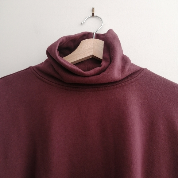 Everlane Cowl Neck Boxy Sweatshirt Burgundy Small - Picture 5 of 16